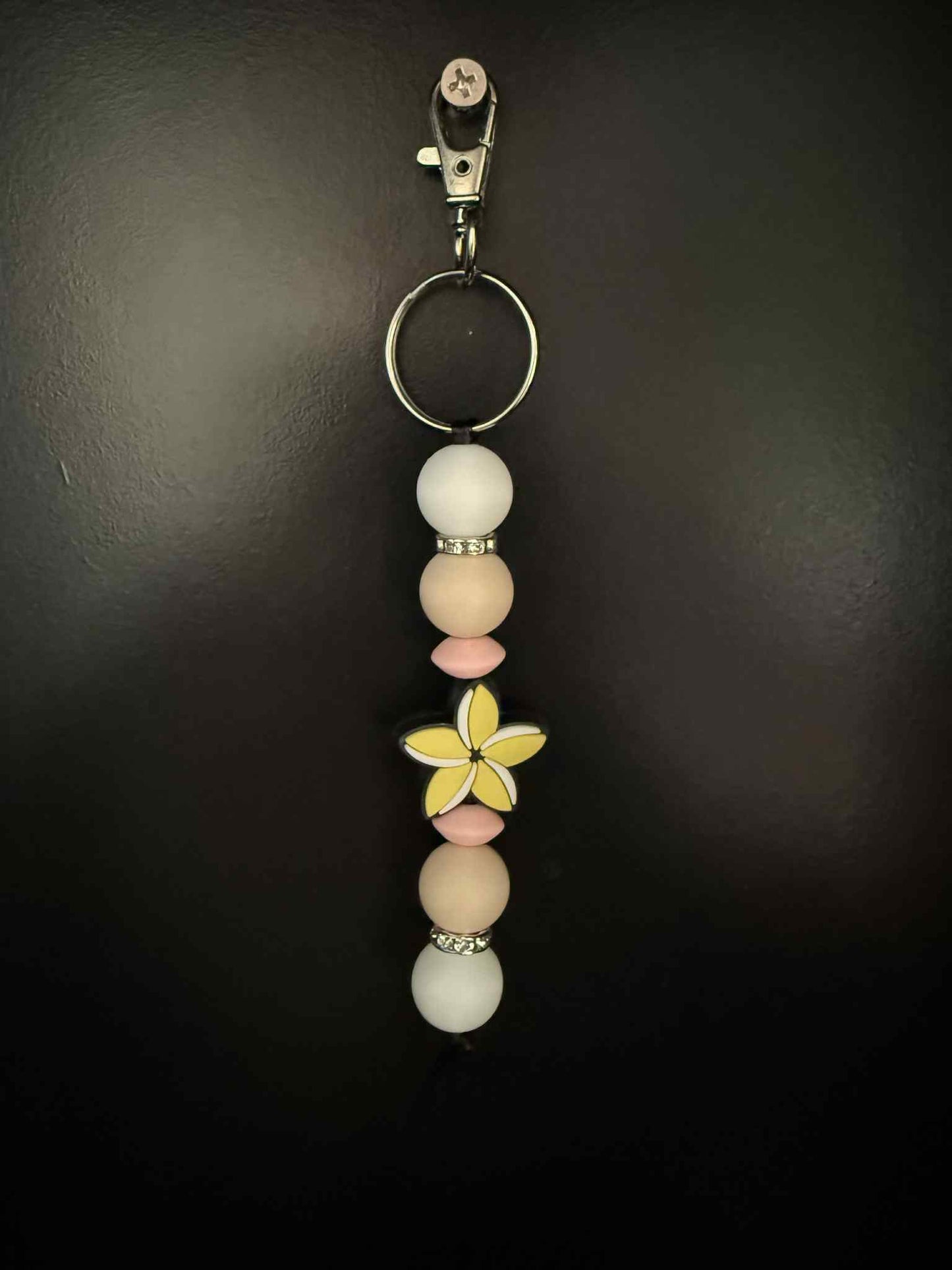 #1 Frangapani White Keyring