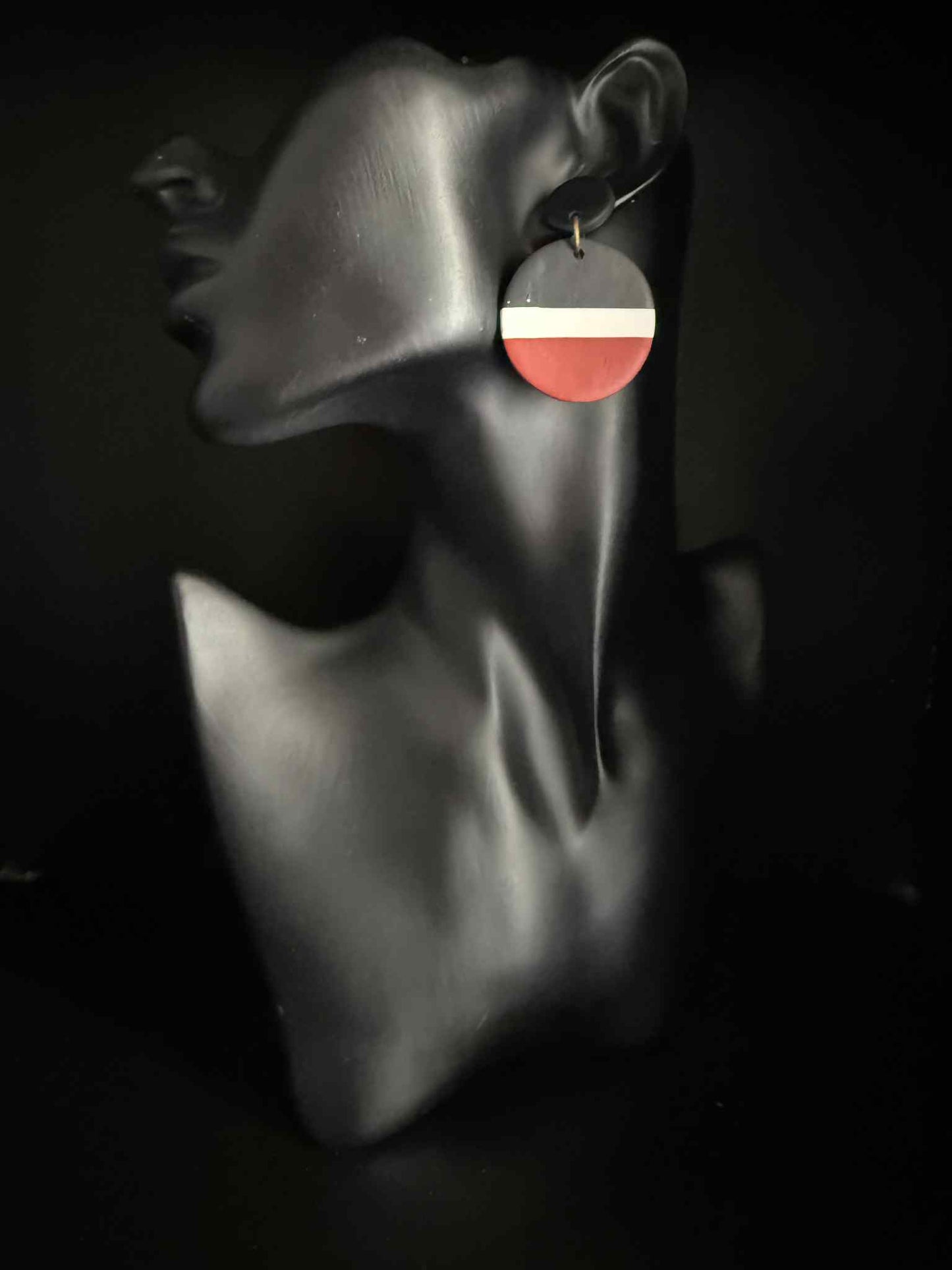 Round Tino Rangatiratanga Flag Inspired Earrings