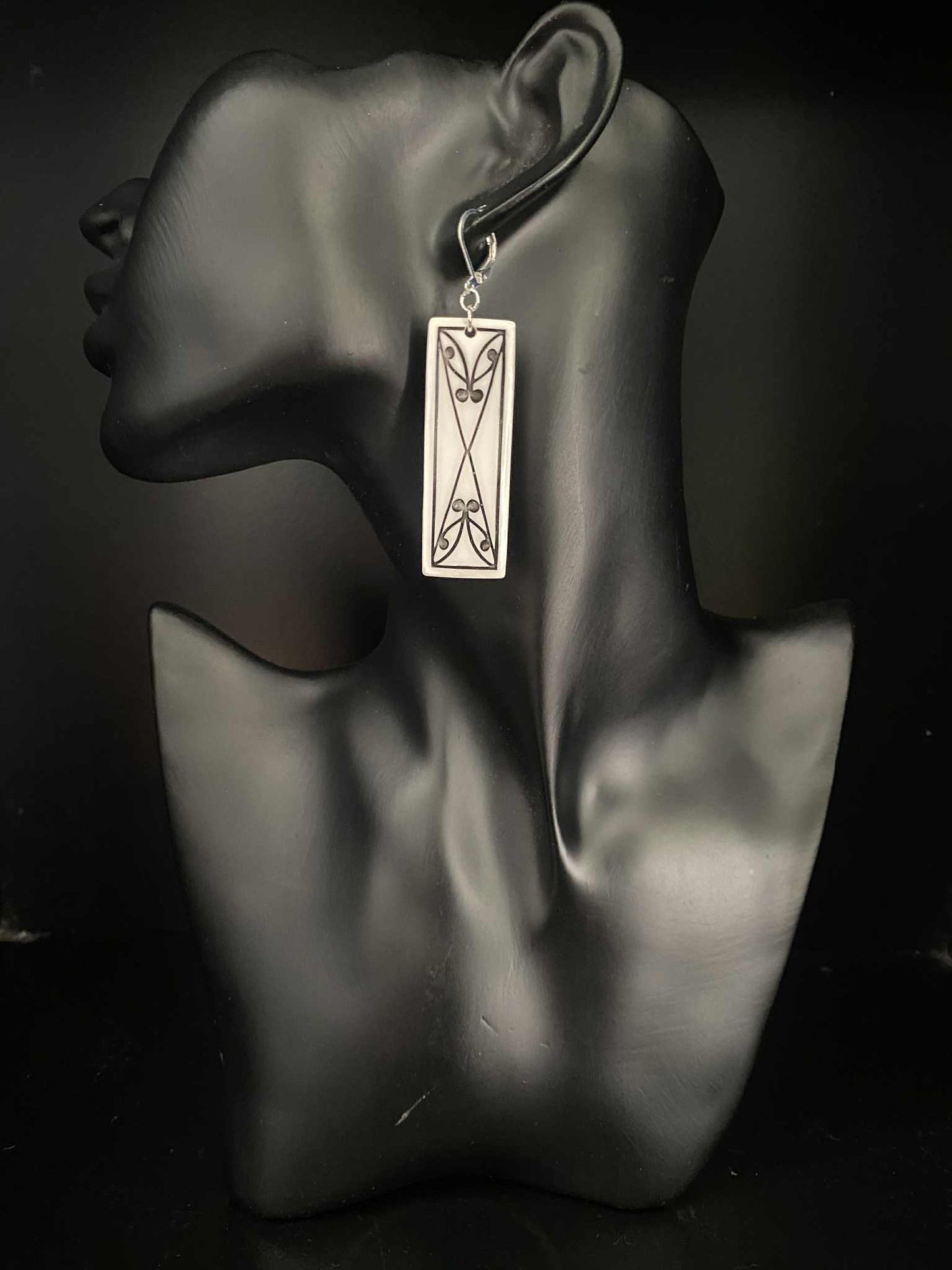 Black & White Framed Maori Inspired Earrings