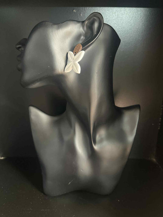 White Tipani Flower Earrings