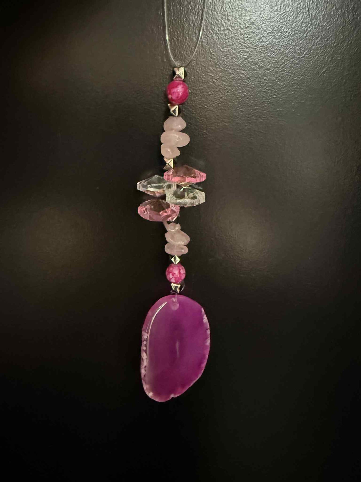 Pink Geode Suncatcher