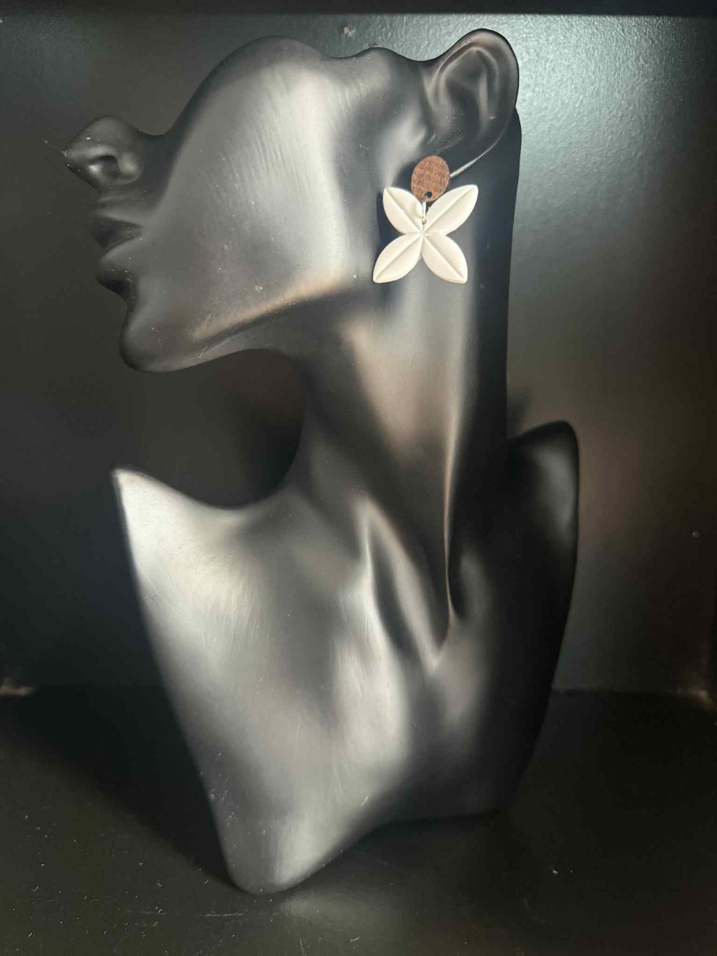 White Tipani Flower Earrings