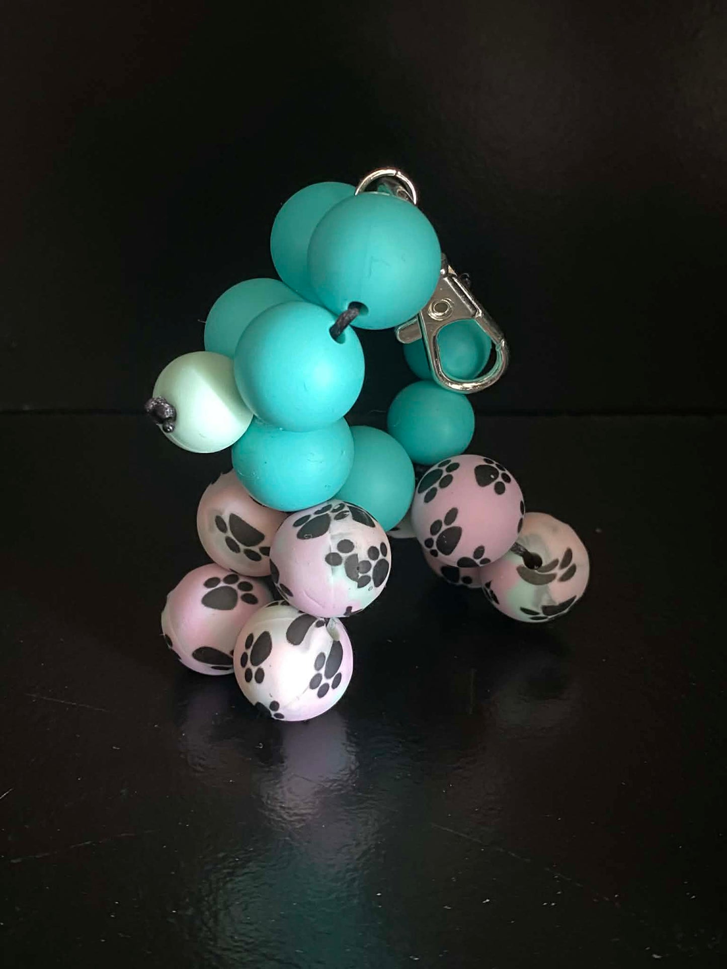 Paw Print Balloon Dog Keyring