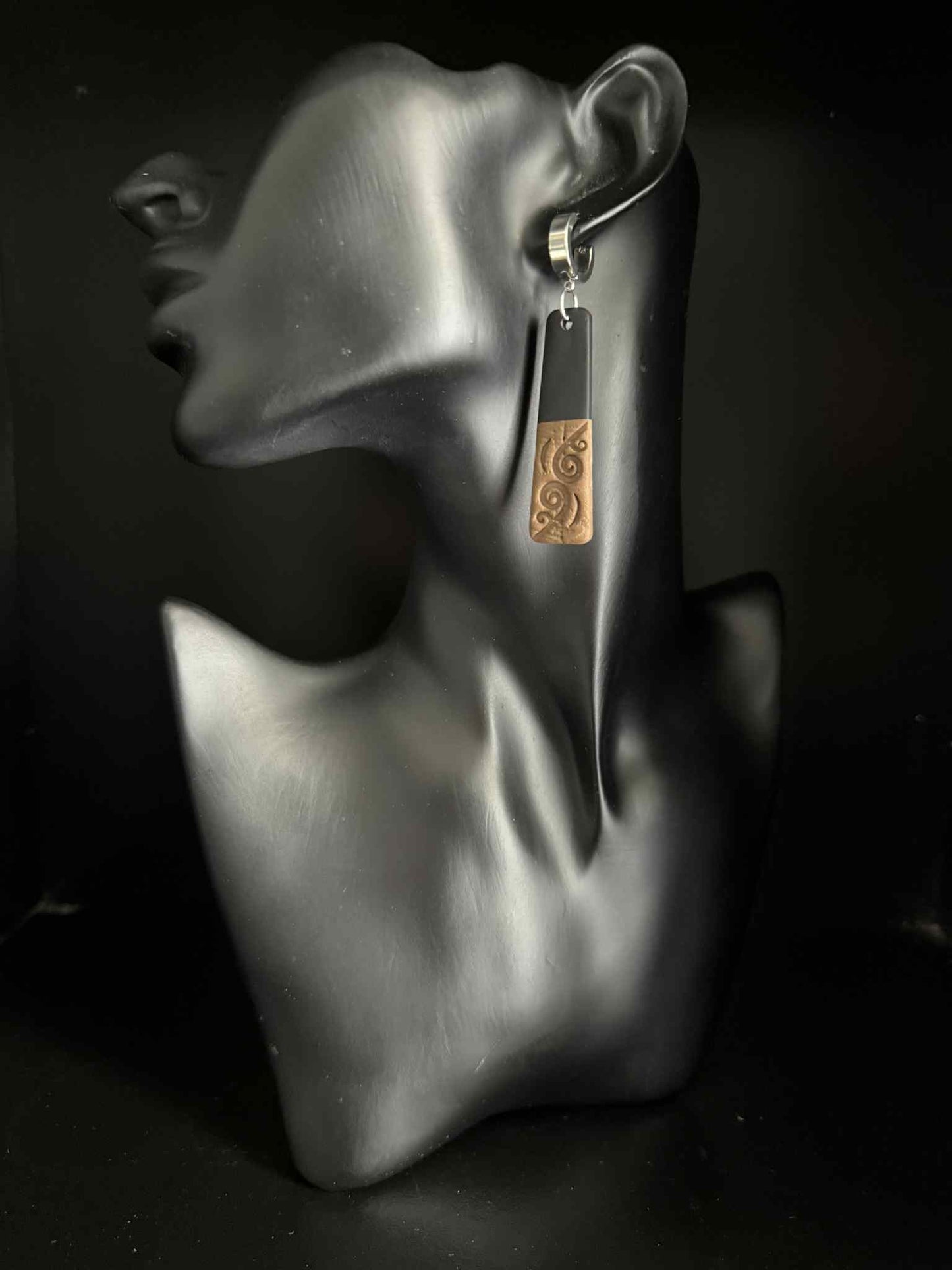 Black Wooden Earrings