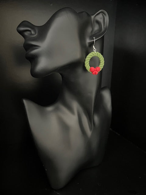 Christmas Wreath Earrings