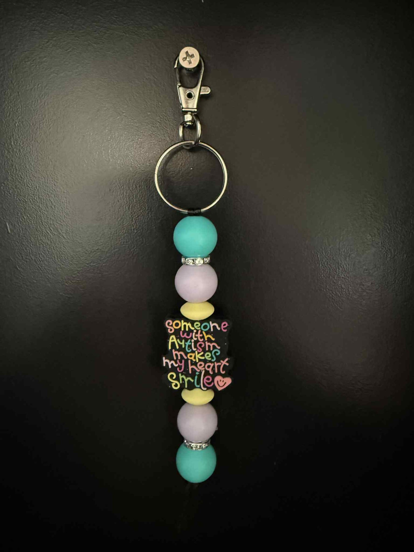 #13 Someone With Autism Makes My Heart Smile Keyring