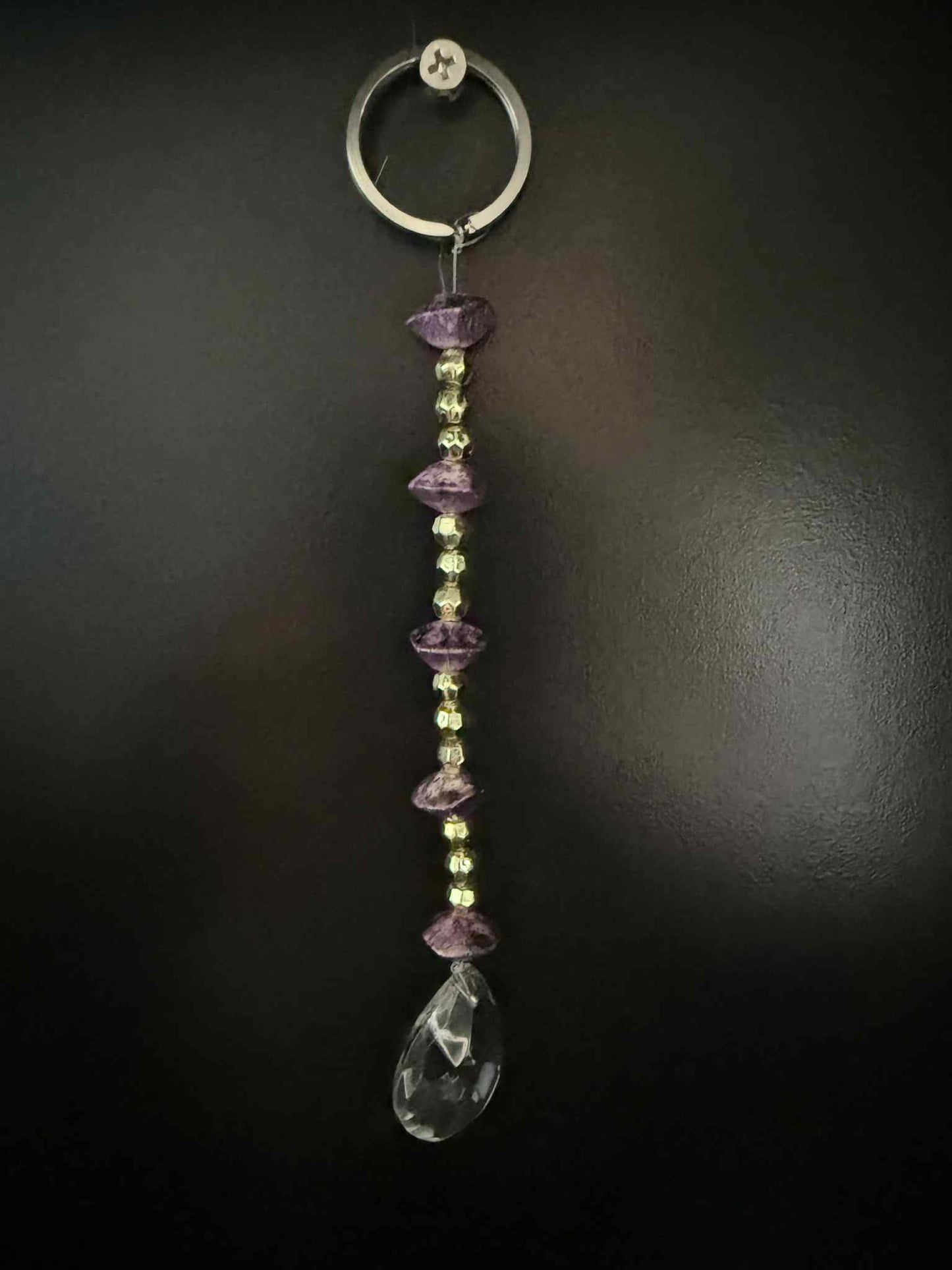 #4 Purple & Gold Mini Suncatcher/Car Charm