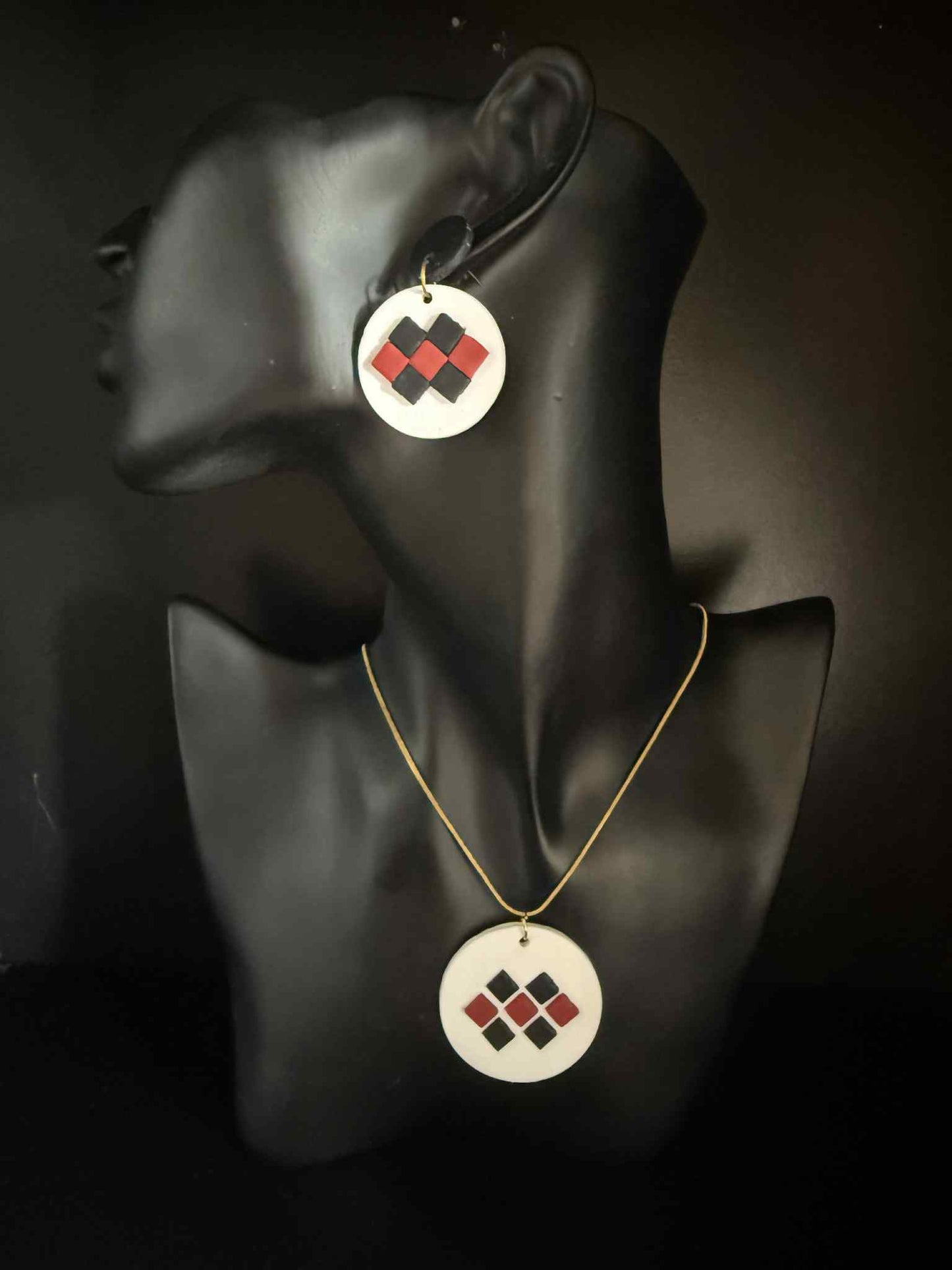 Tribal - Black, White & Red Jewellery Set