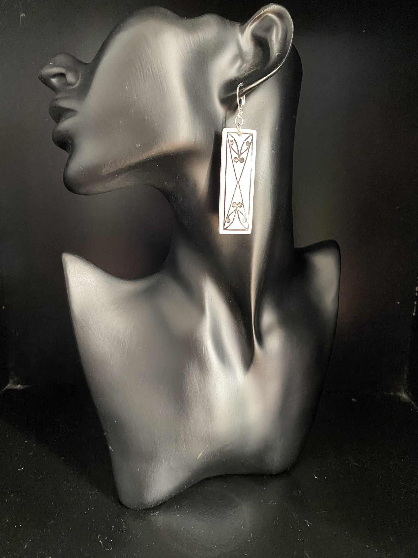 Black & White Framed Maori Inspired Earrings