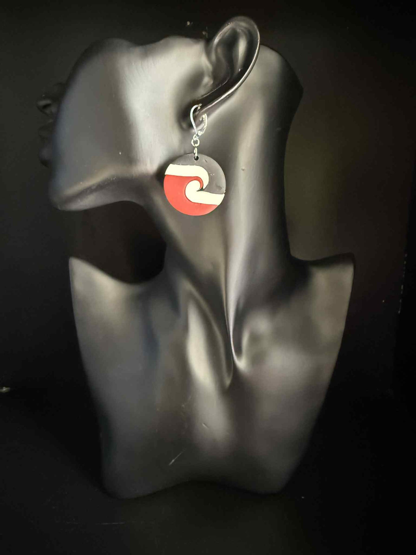 Round Tino Rangatiratanga Flag Earrings