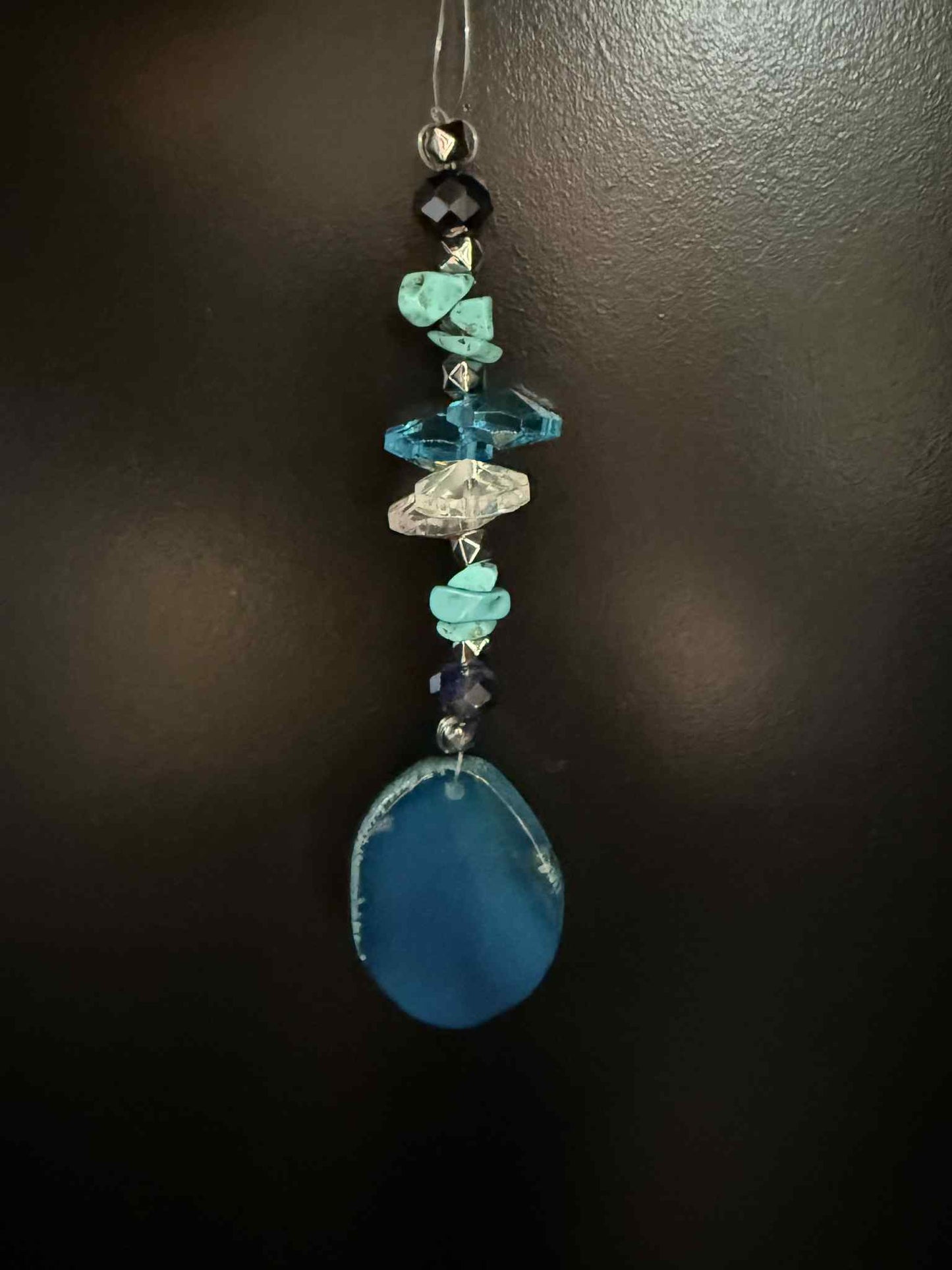 Blue Geode Suncatcher