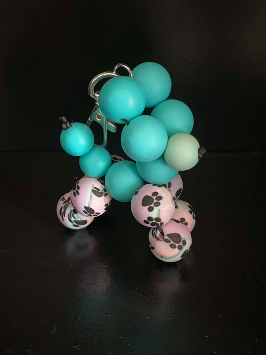 Paw Print Balloon Dog Keyring